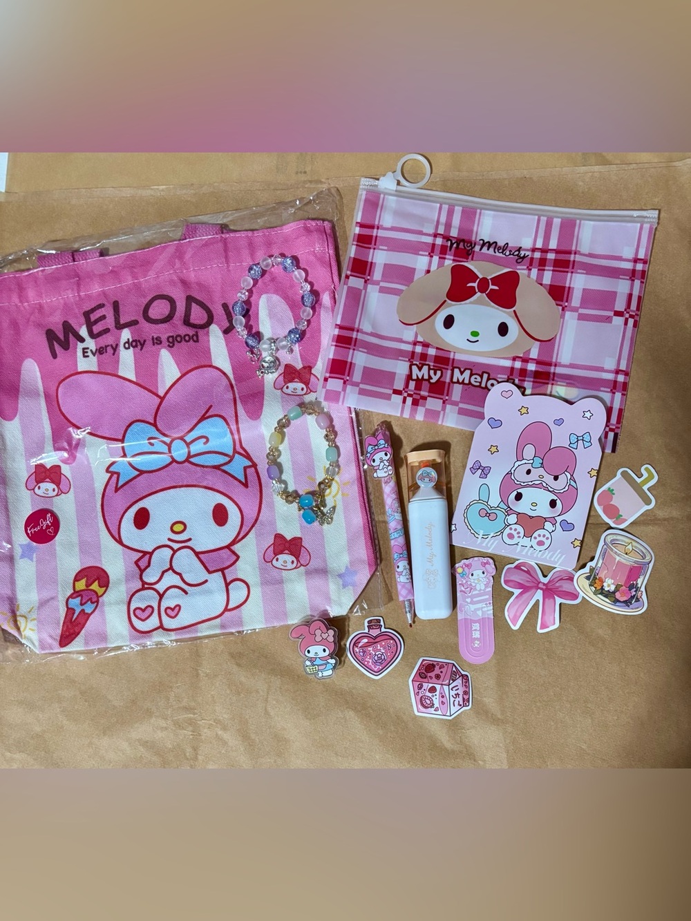Sanrio My Melody Pink Accessories Bundle